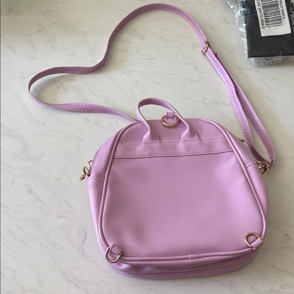 Minnie Mouse Purple Polka Dot Crossbody Bag and Convertible Backpack